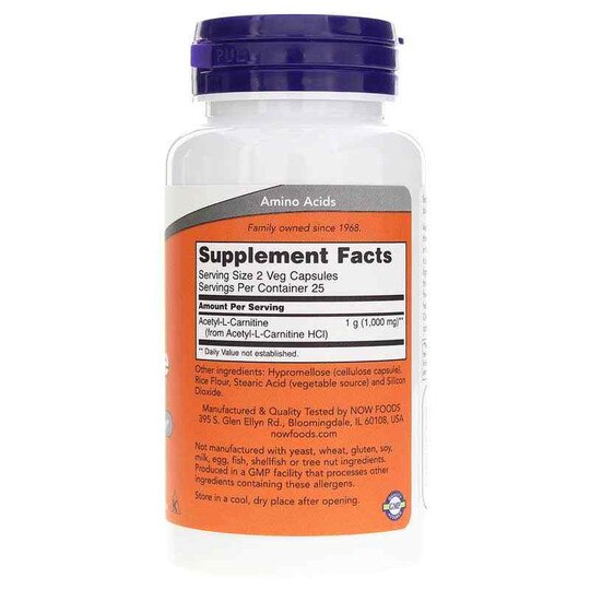 Acetyl-L-Carnitine 500 Mg, NOW